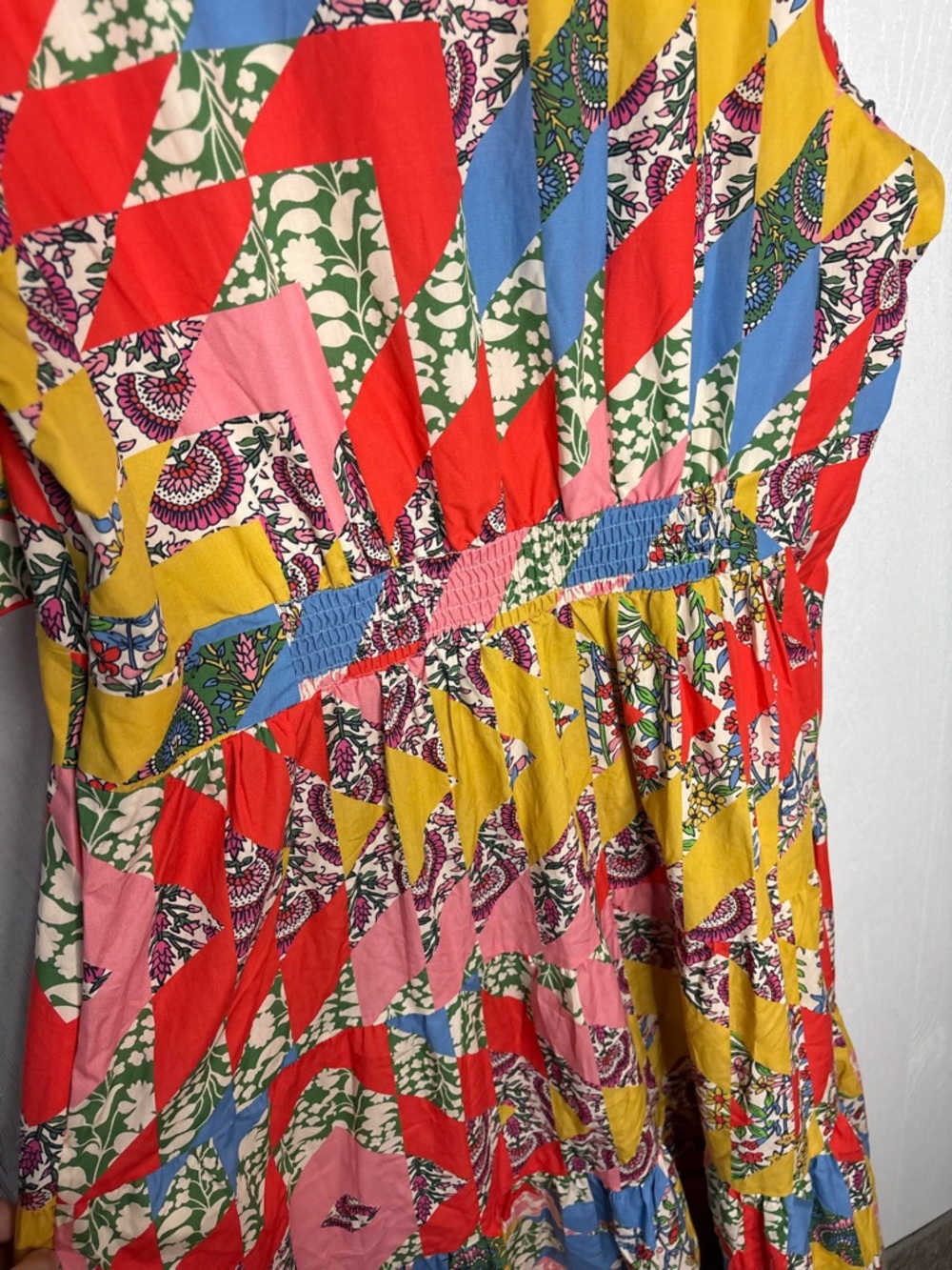 BODEN Bella puff sleeve geometric v neck maxi dress size US 14 - Picture 11 of 13